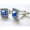 Swarovski Blue Gem Style Crysal Cut Cufflinks 1.JPG